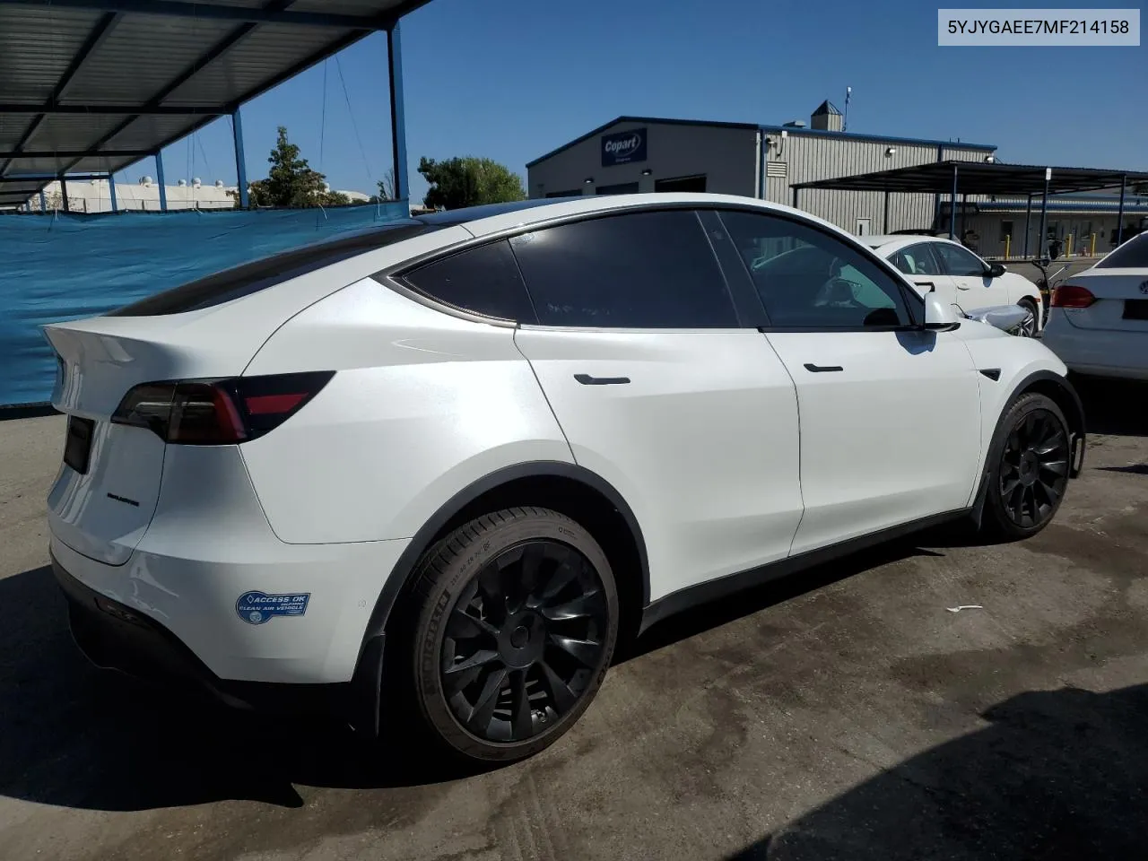 2021 Tesla Model Y VIN: 5YJYGAEE7MF214158 Lot: 68965154