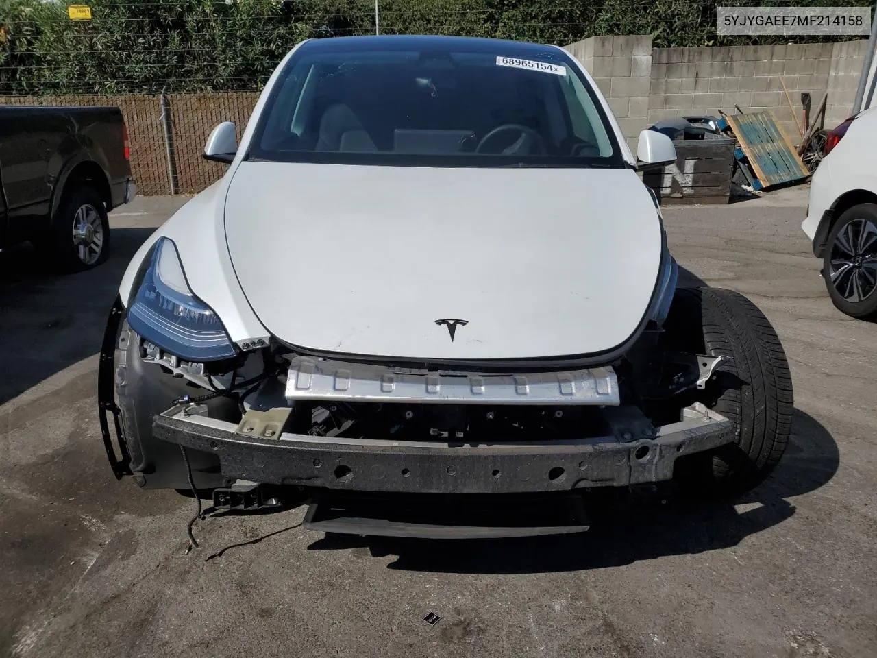 2021 Tesla Model Y VIN: 5YJYGAEE7MF214158 Lot: 68965154