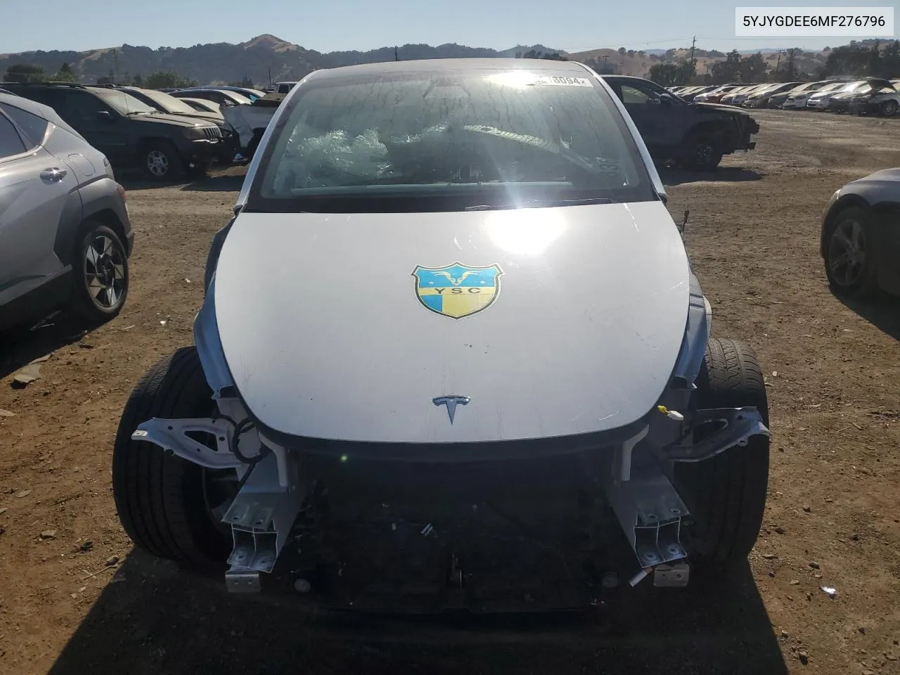 2021 Tesla Model Y VIN: 5YJYGDEE6MF276796 Lot: 69018094