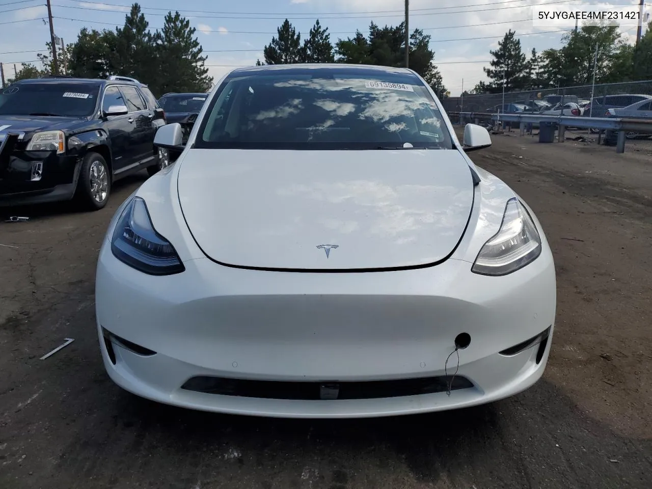 2021 Tesla Model Y VIN: 5YJYGAEE4MF231421 Lot: 69135894