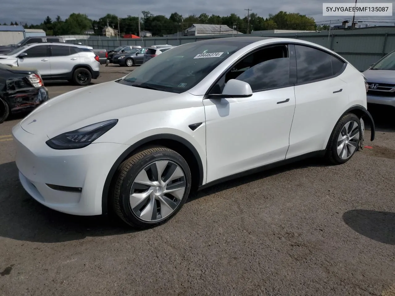 2021 Tesla Model Y VIN: 5YJYGAEE9MF135087 Lot: 69446374