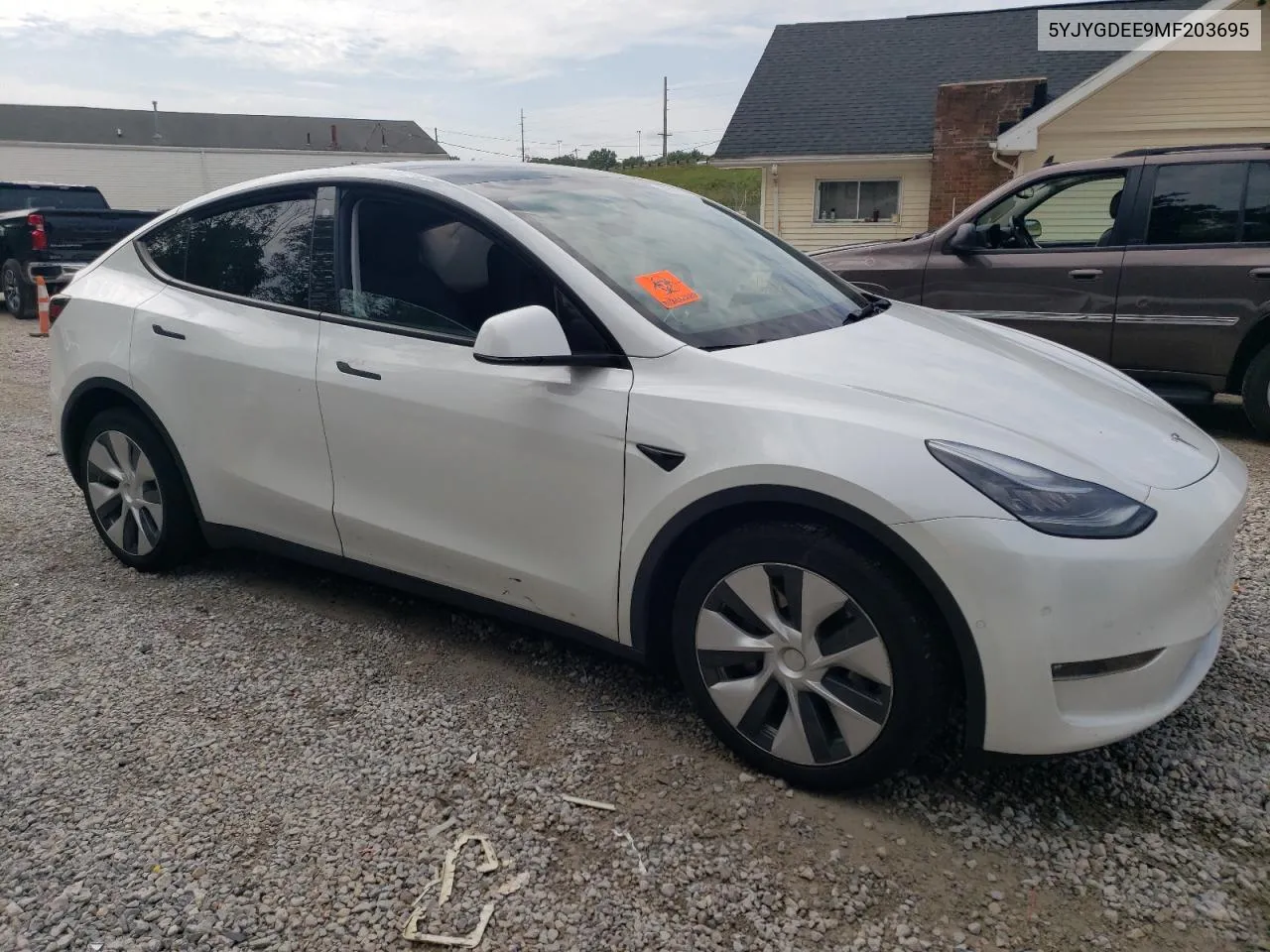 2021 Tesla Model Y VIN: 5YJYGDEE9MF203695 Lot: 69501304