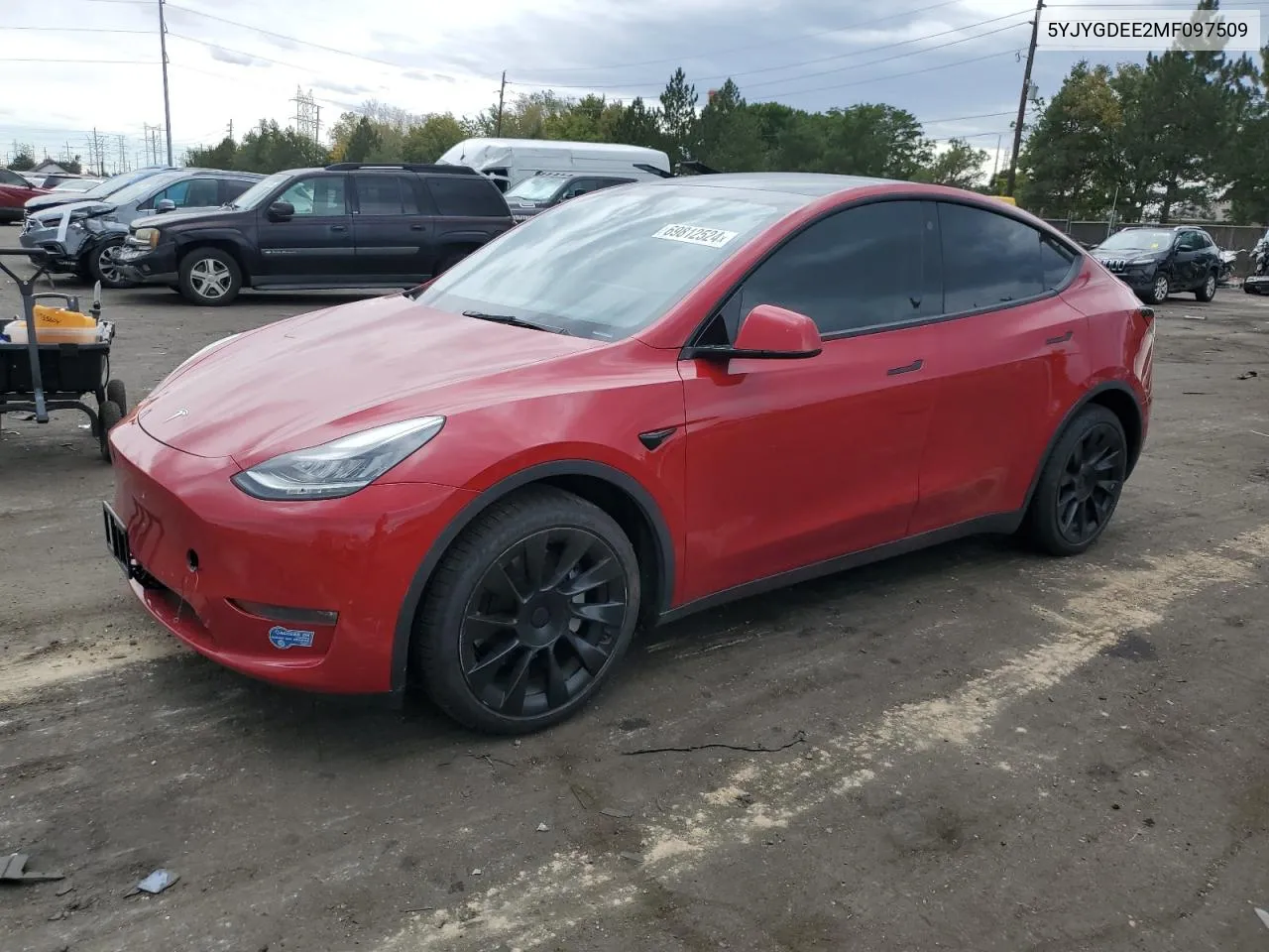 2021 Tesla Model Y VIN: 5YJYGDEE2MF097509 Lot: 69812524