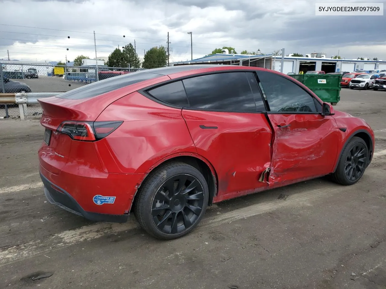 2021 Tesla Model Y VIN: 5YJYGDEE2MF097509 Lot: 69812524