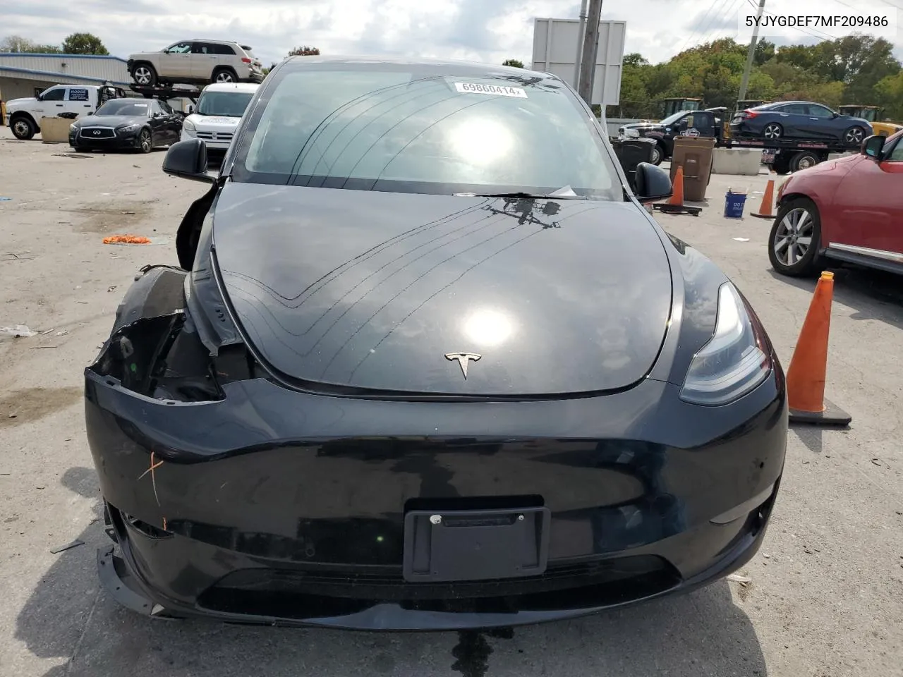 2021 Tesla Model Y VIN: 5YJYGDEF7MF209486 Lot: 69860414