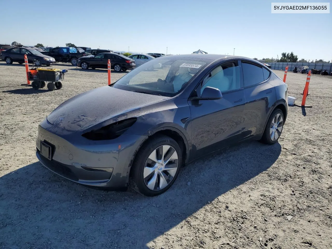 2021 Tesla Model Y VIN: 5YJYGAED2MF136055 Lot: 69895574