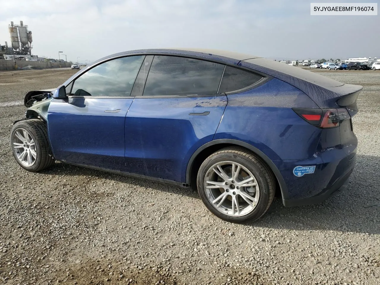 2021 Tesla Model Y VIN: 5YJYGAEE8MF196074 Lot: 69895694