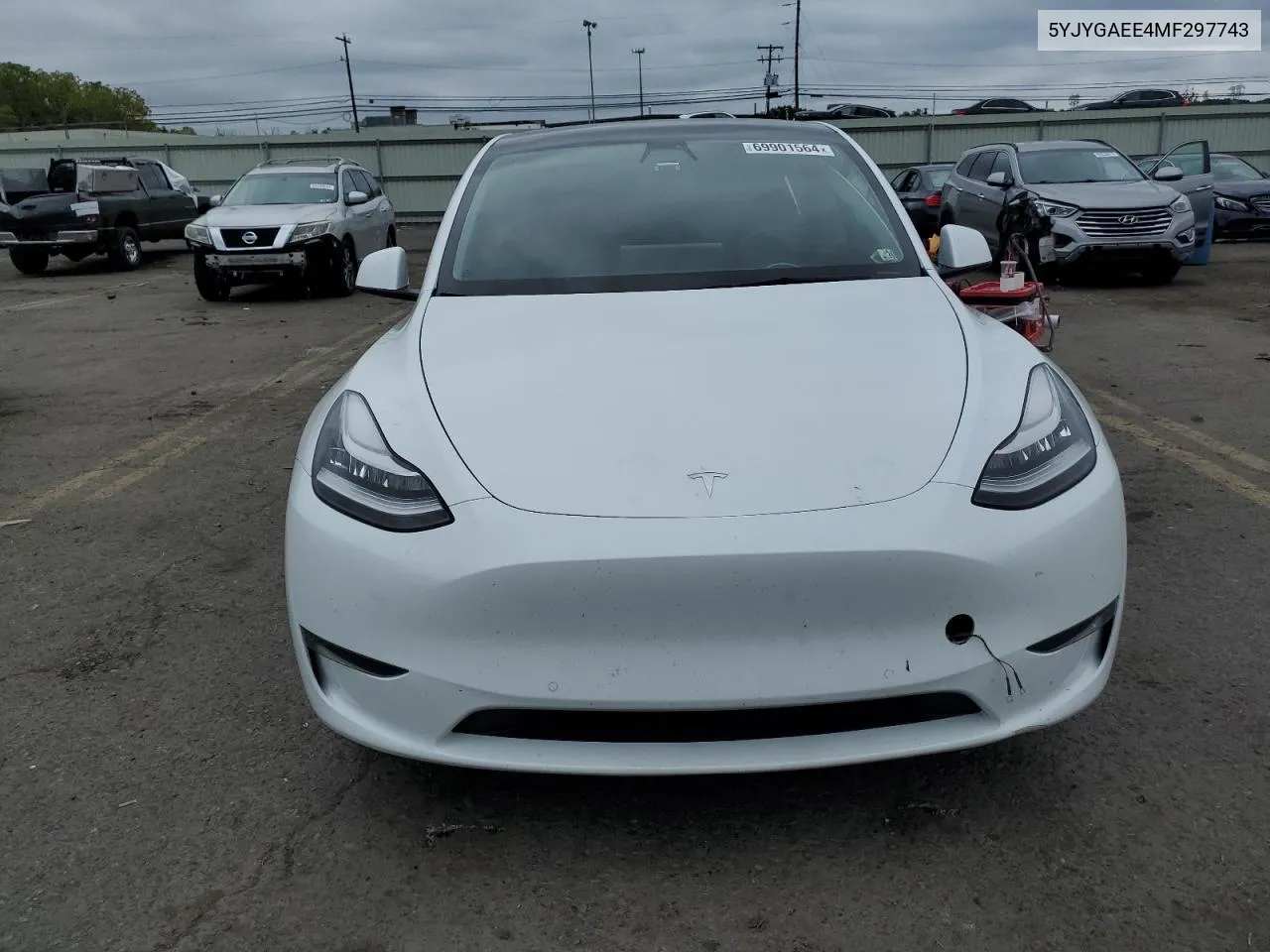 2021 Tesla Model Y VIN: 5YJYGAEE4MF297743 Lot: 69901564