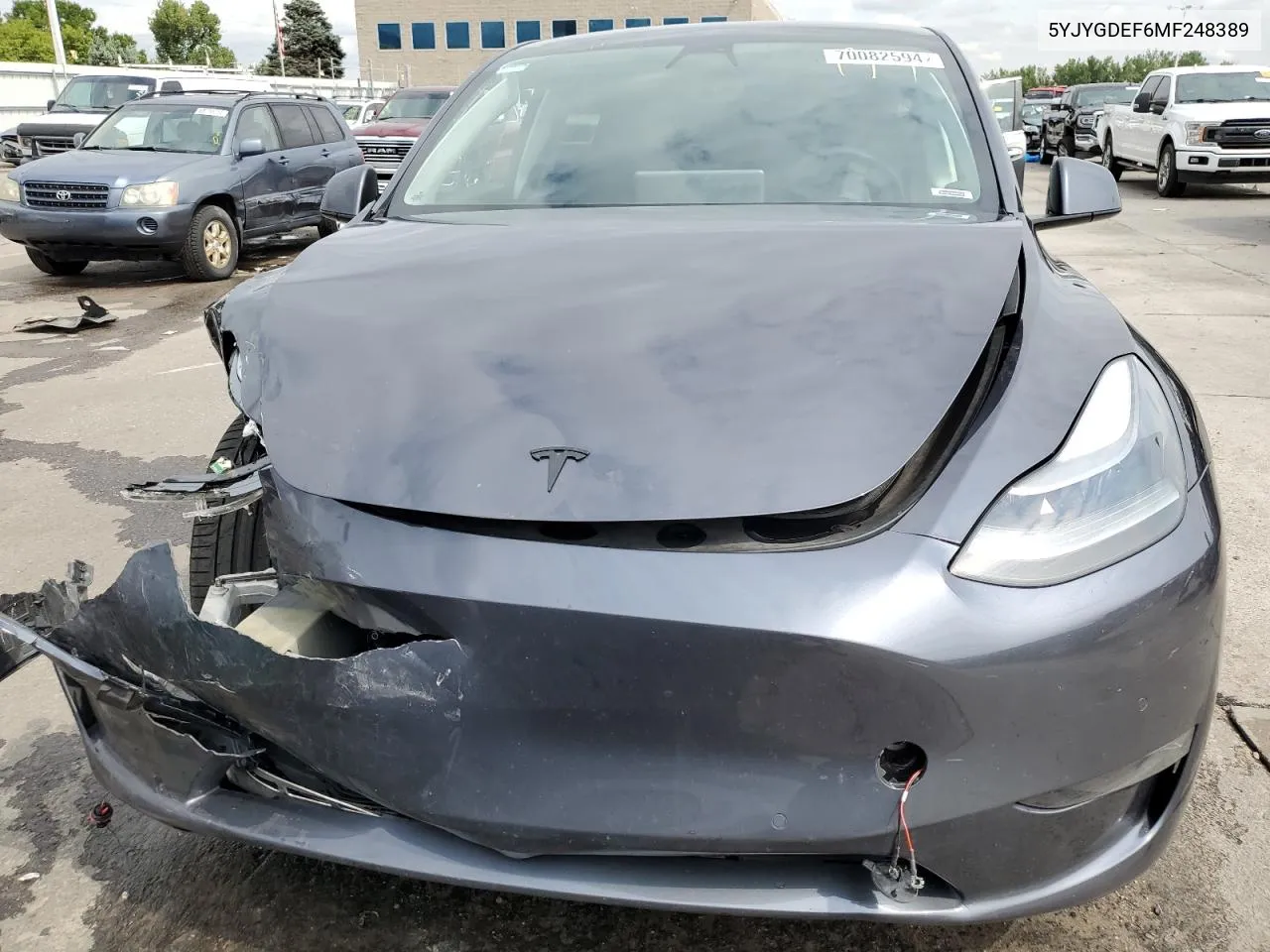 2021 Tesla Model Y VIN: 5YJYGDEF6MF248389 Lot: 70082594