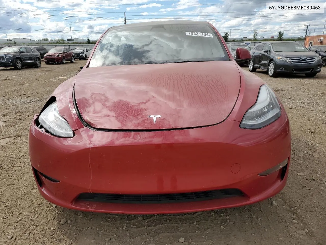 2021 Tesla Model Y VIN: 5YJYGDEE8MF089463 Lot: 70321764