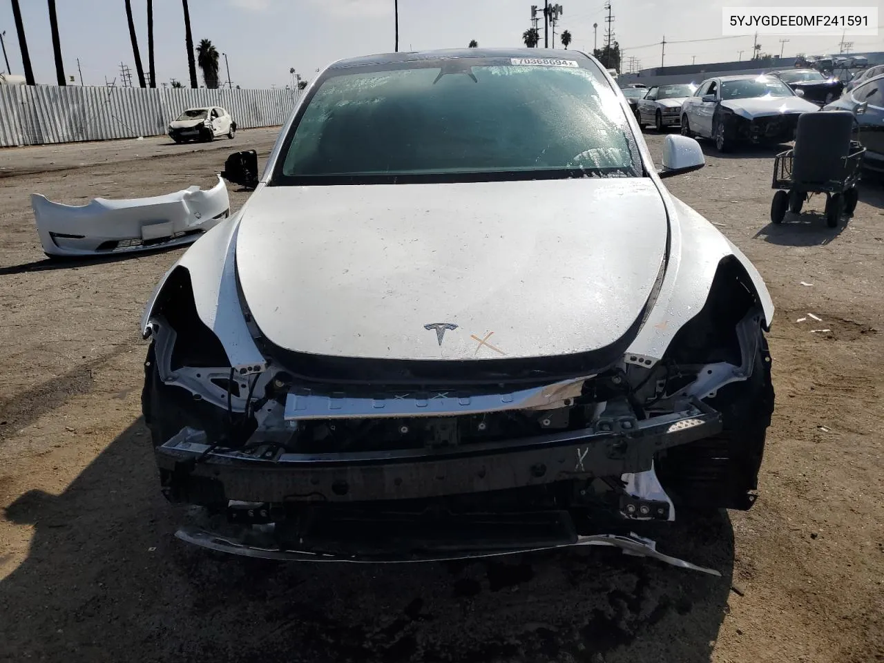 2021 Tesla Model Y VIN: 5YJYGDEE0MF241591 Lot: 70368694