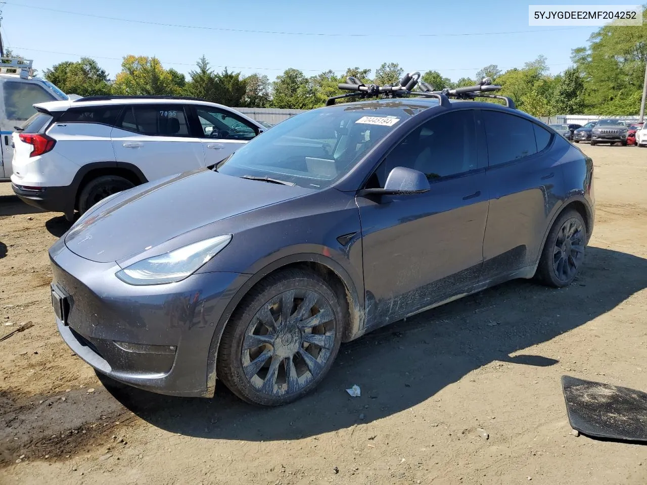 2021 Tesla Model Y VIN: 5YJYGDEE2MF204252 Lot: 70445194