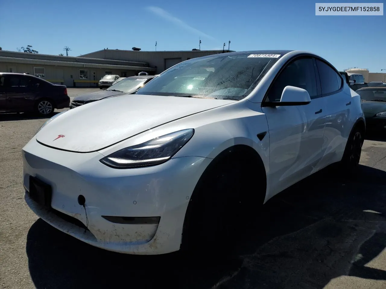 2021 Tesla Model Y VIN: 5YJYGDEE7MF152858 Lot: 70873304