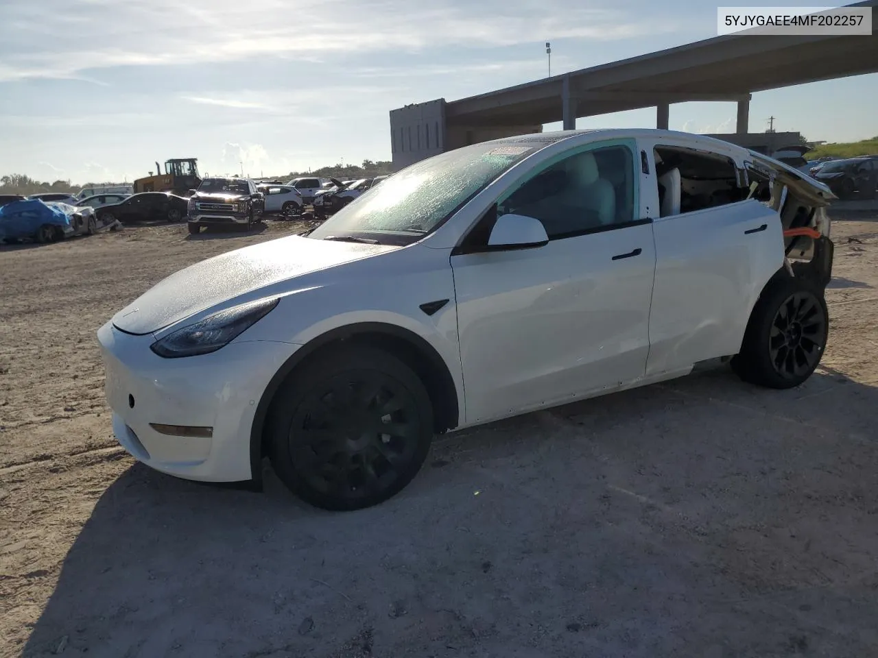 2021 Tesla Model Y VIN: 5YJYGAEE4MF202257 Lot: 71058104