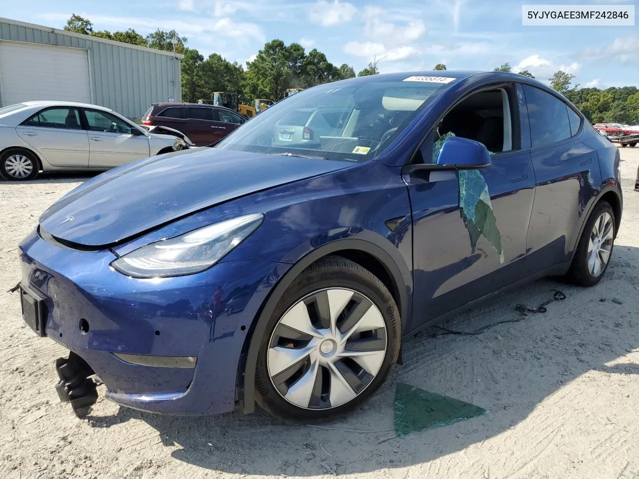 2021 Tesla Model Y VIN: 5YJYGAEE3MF242846 Lot: 71355514