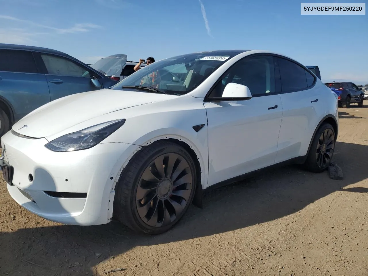 2021 Tesla Model Y VIN: 5YJYGDEF9MF250220 Lot: 71368624