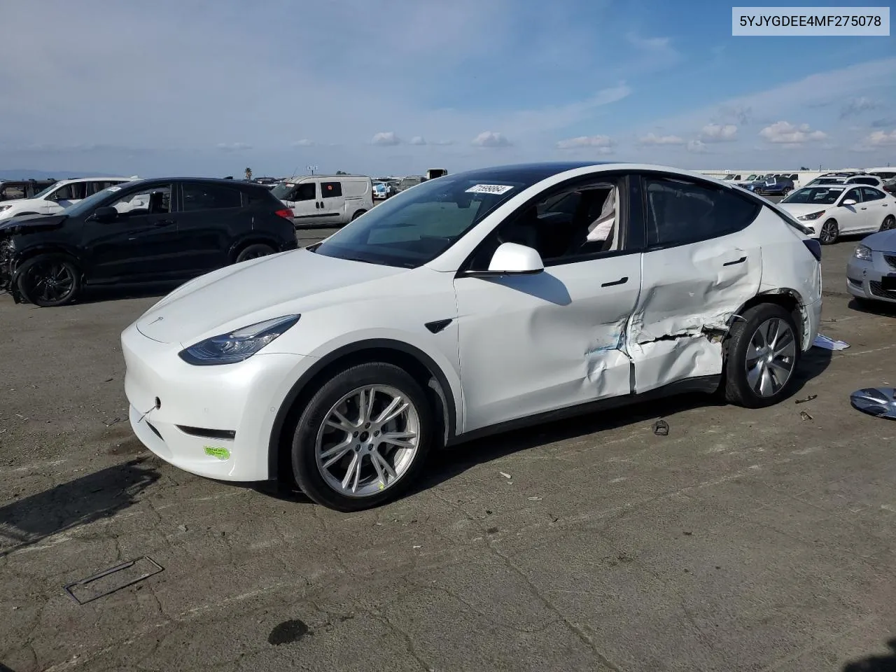 2021 Tesla Model Y VIN: 5YJYGDEE4MF275078 Lot: 71599864