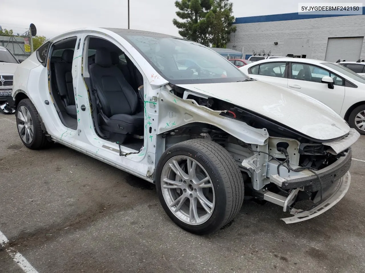 2021 Tesla Model Y VIN: 5YJYGDEE8MF242150 Lot: 71605214