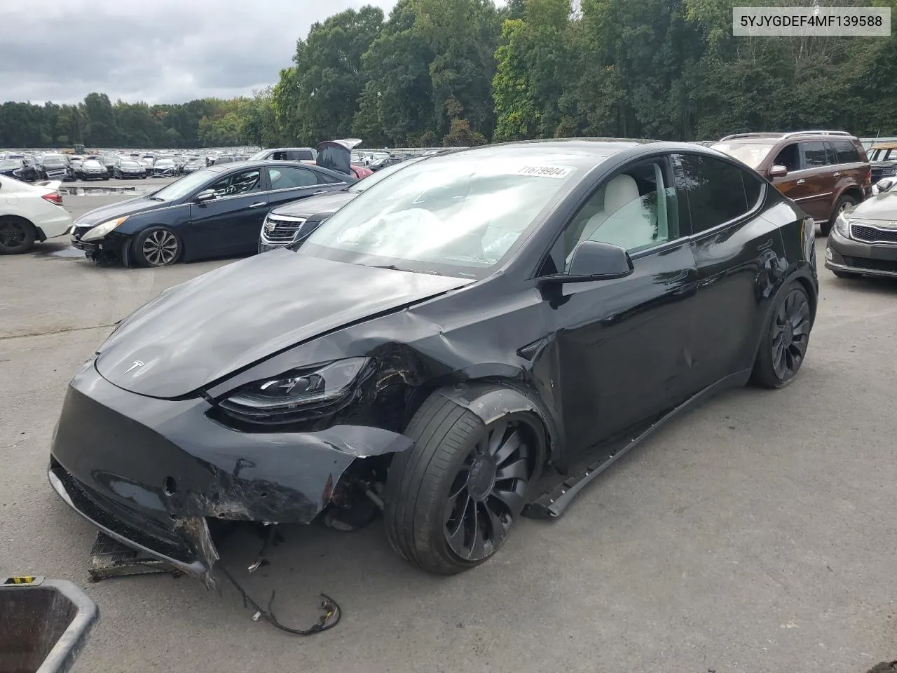 2021 Tesla Model Y VIN: 5YJYGDEF4MF139588 Lot: 71679904