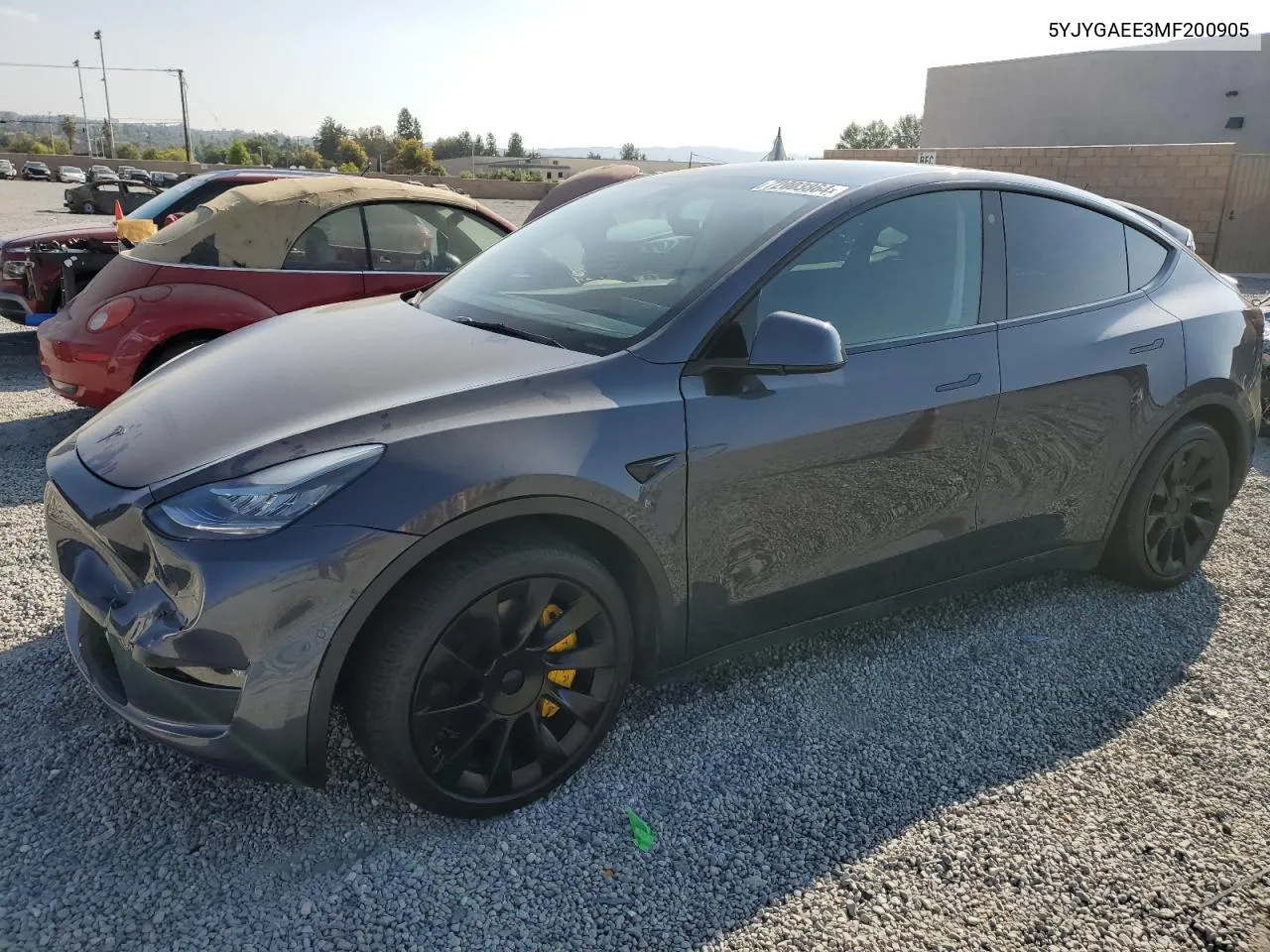 2021 Tesla Model Y VIN: 5YJYGAEE3MF200905 Lot: 72003864