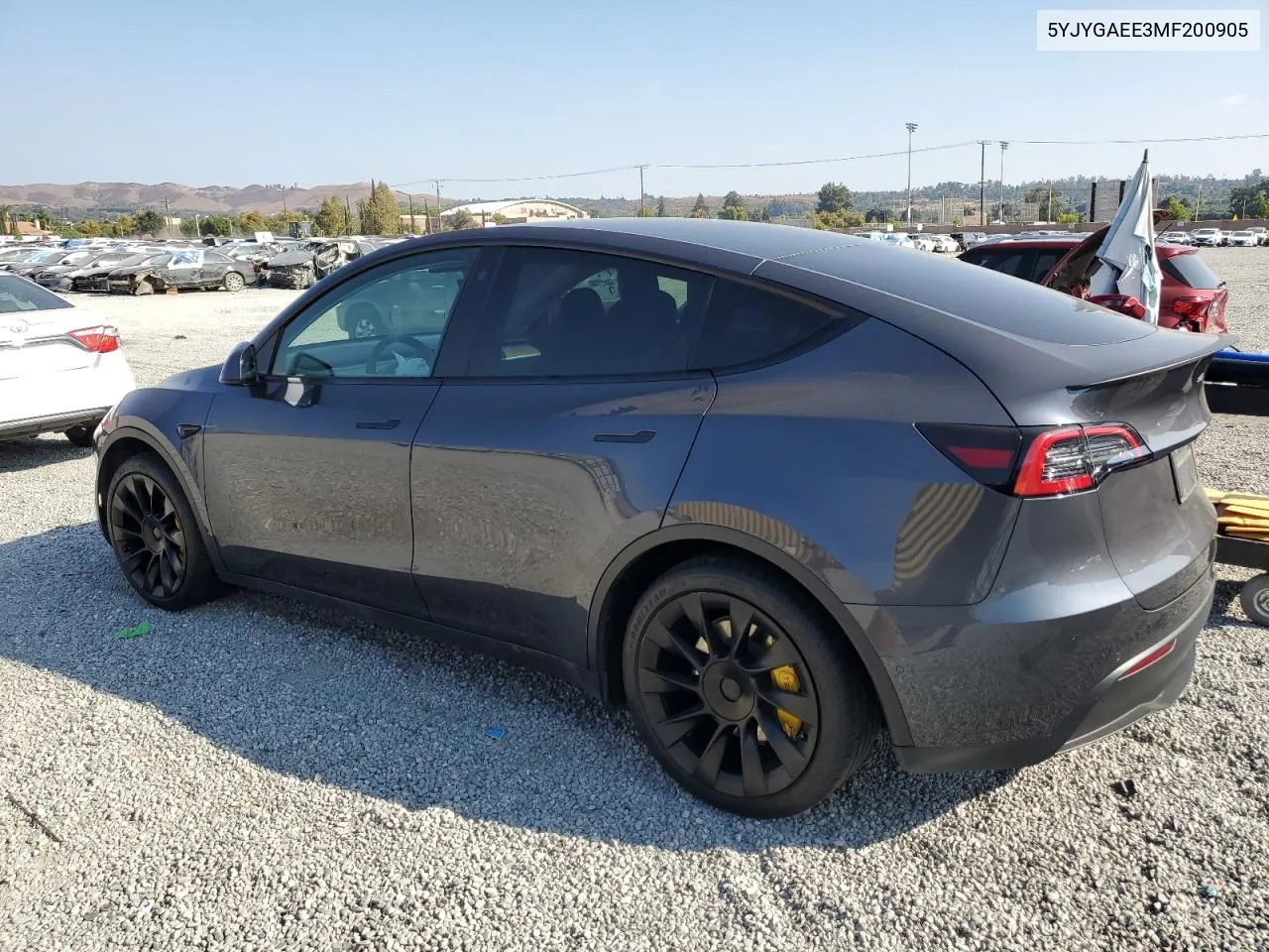 2021 Tesla Model Y VIN: 5YJYGAEE3MF200905 Lot: 72003864