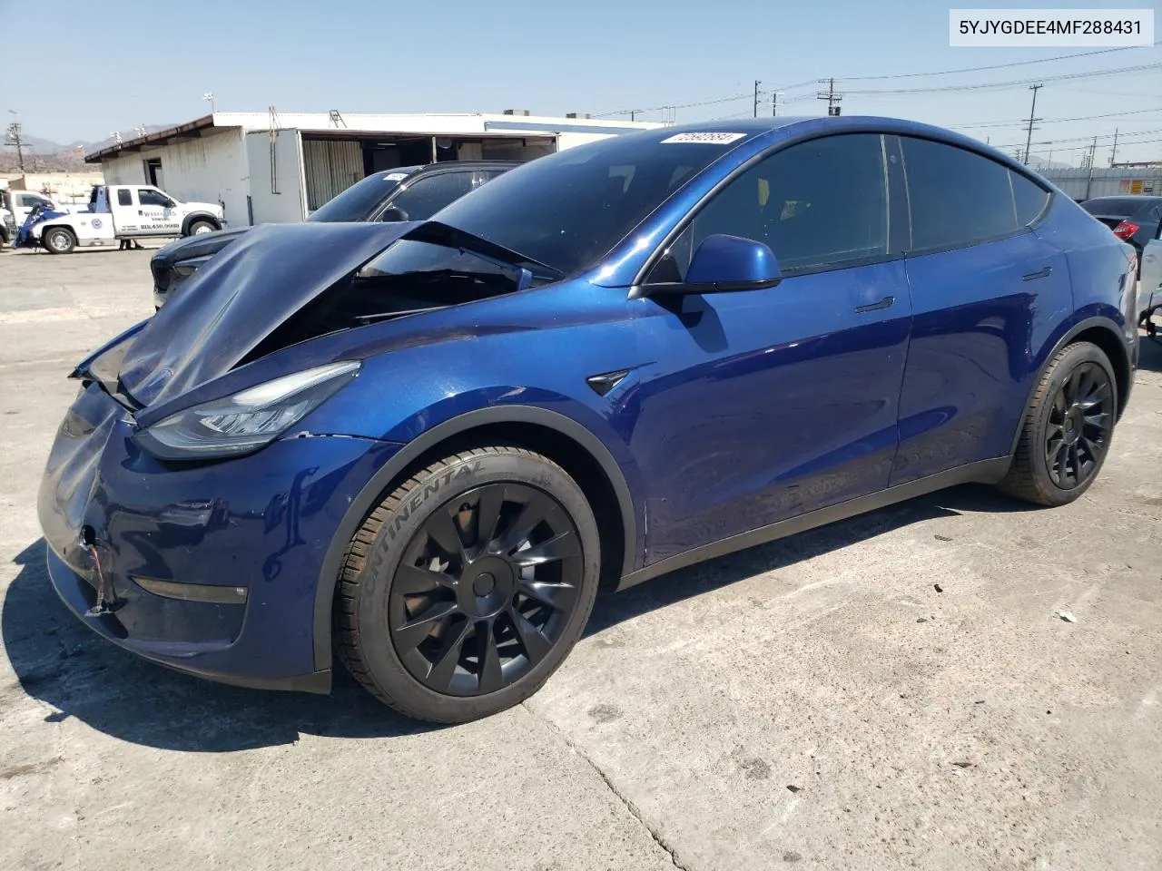 2021 Tesla Model Y VIN: 5YJYGDEE4MF288431 Lot: 72592684