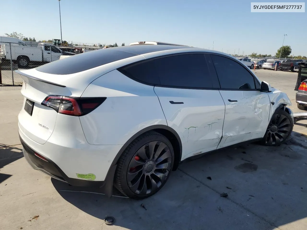 2021 Tesla Model Y VIN: 5YJYGDEF5MF277737 Lot: 72613524