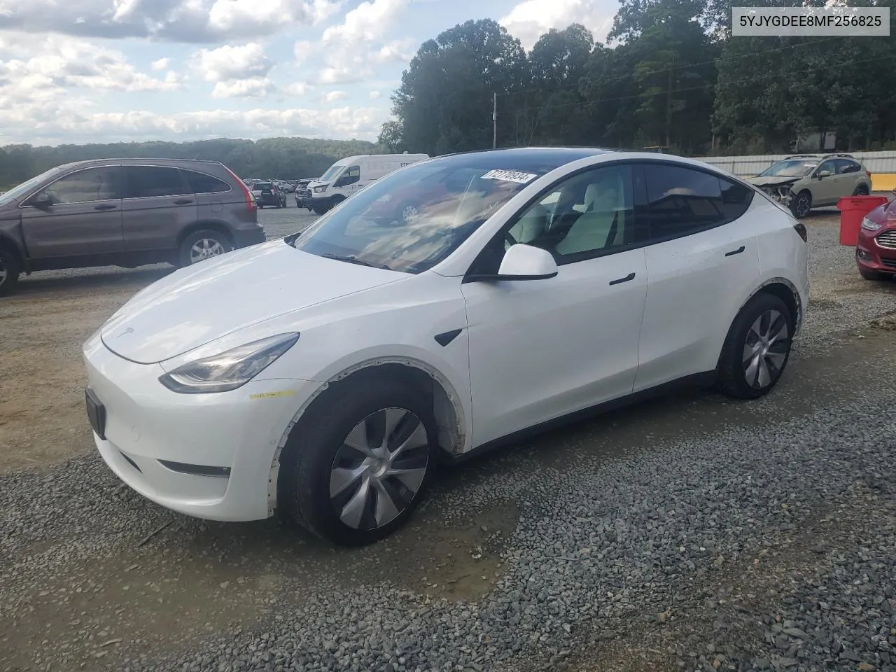 2021 Tesla Model Y VIN: 5YJYGDEE8MF256825 Lot: 72770934