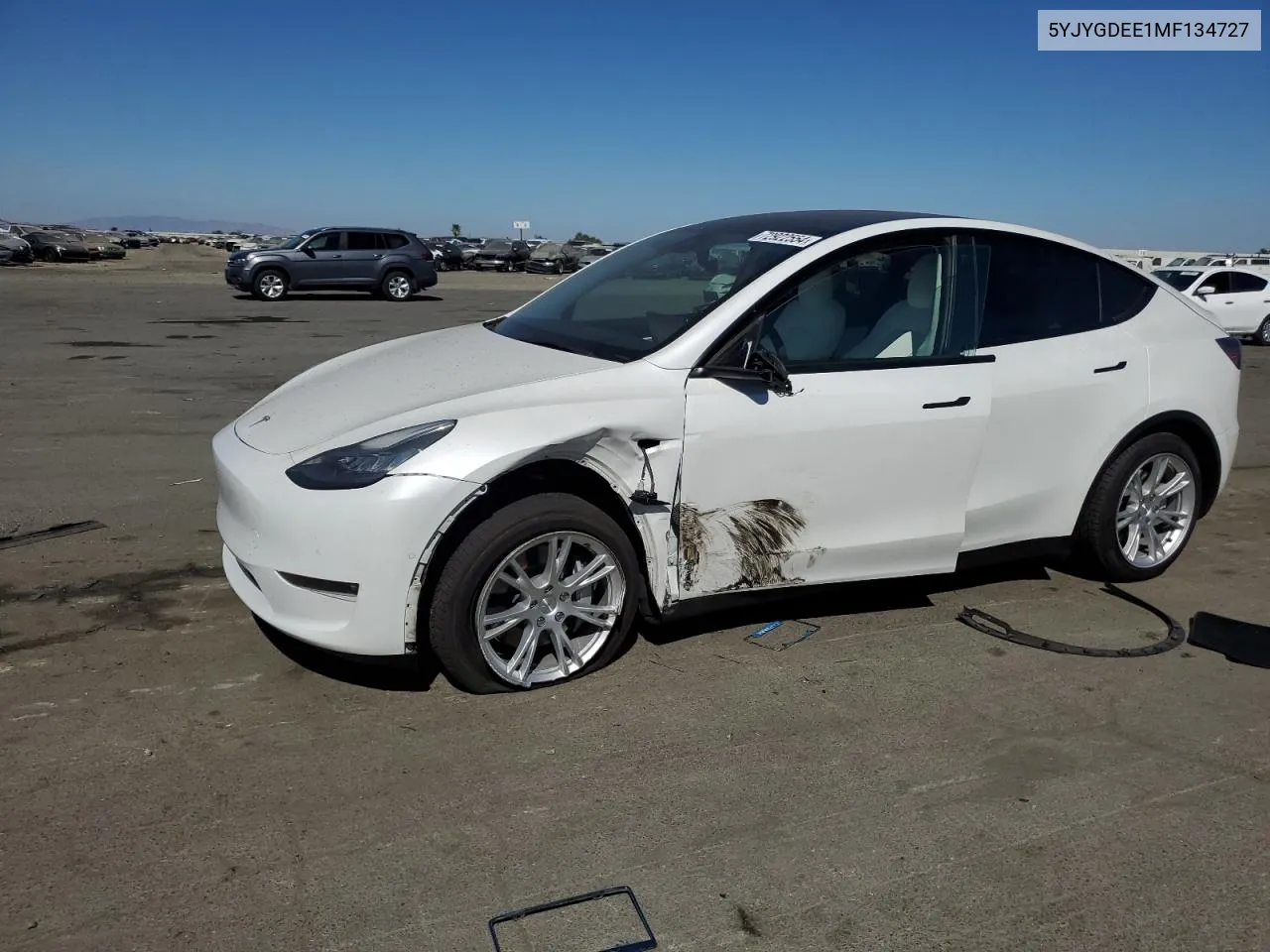 2021 Tesla Model Y VIN: 5YJYGDEE1MF134727 Lot: 72922554