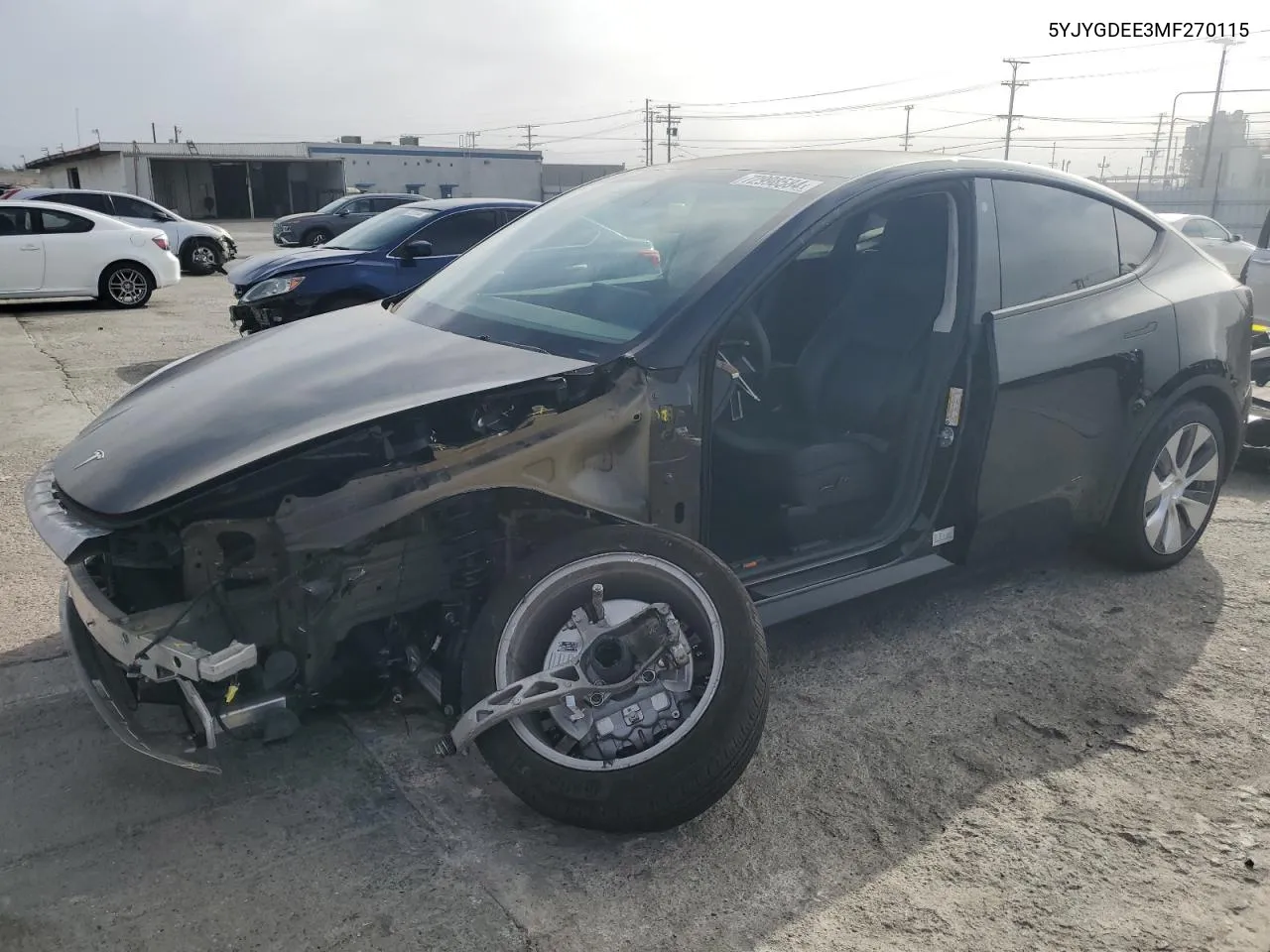 2021 Tesla Model Y VIN: 5YJYGDEE3MF270115 Lot: 72998584