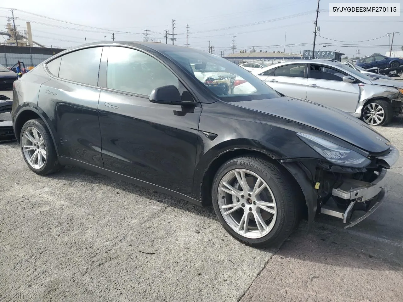 2021 Tesla Model Y VIN: 5YJYGDEE3MF270115 Lot: 72998584