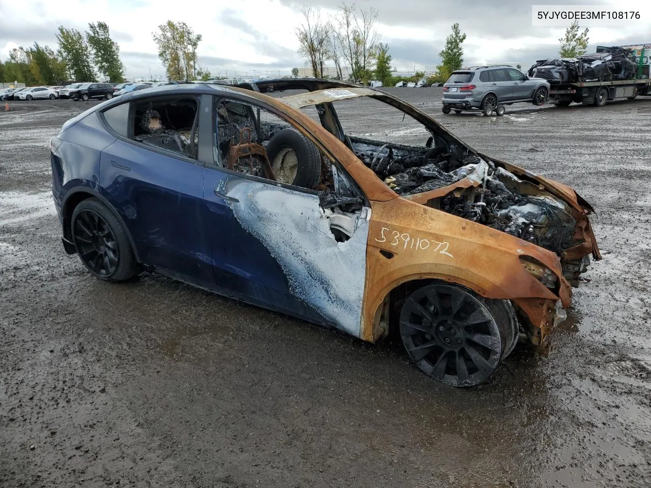 2021 Tesla Model Y VIN: 5YJYGDEE3MF108176 Lot: 73002214