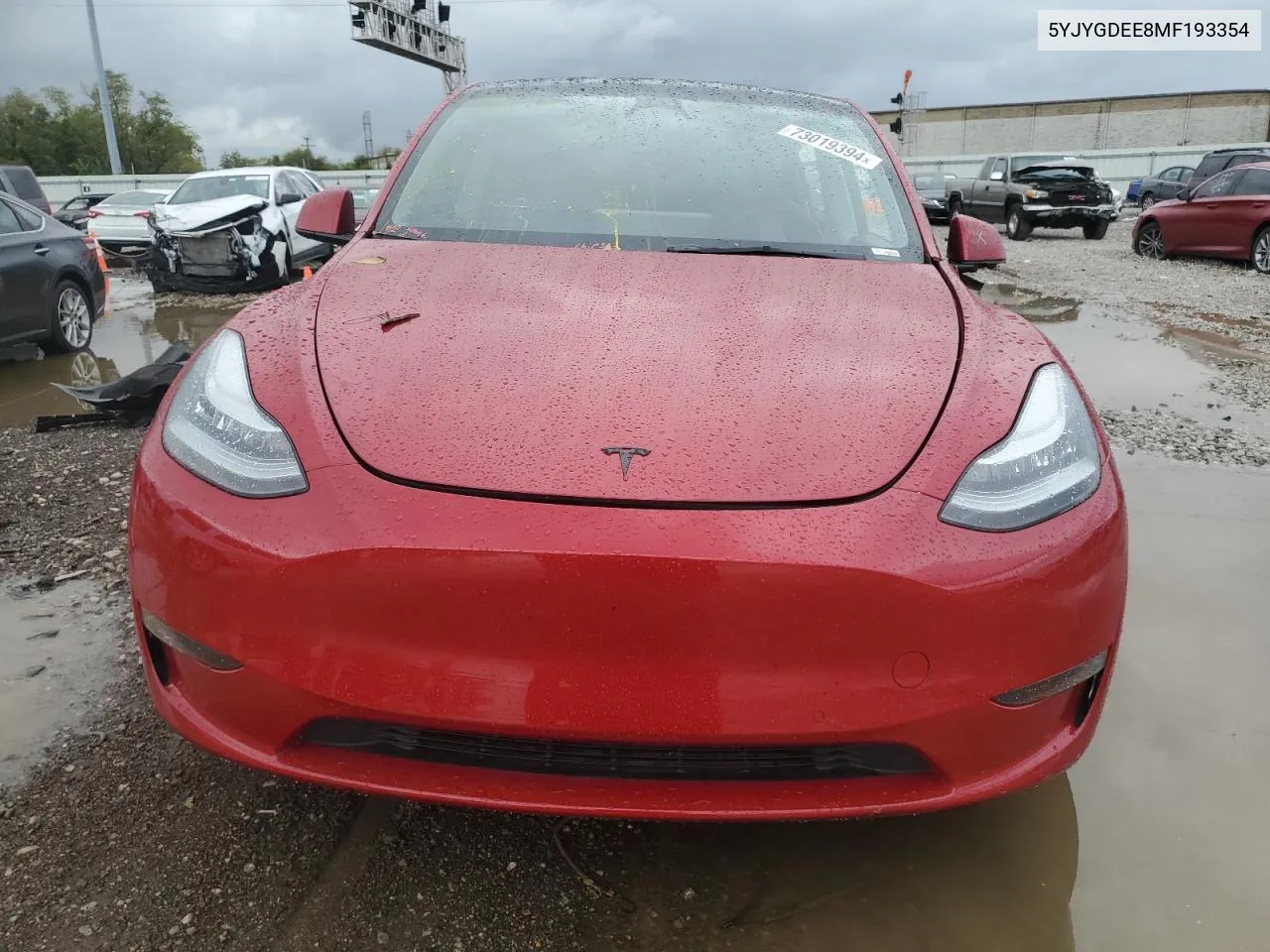 2021 Tesla Model Y VIN: 5YJYGDEE8MF193354 Lot: 73019394