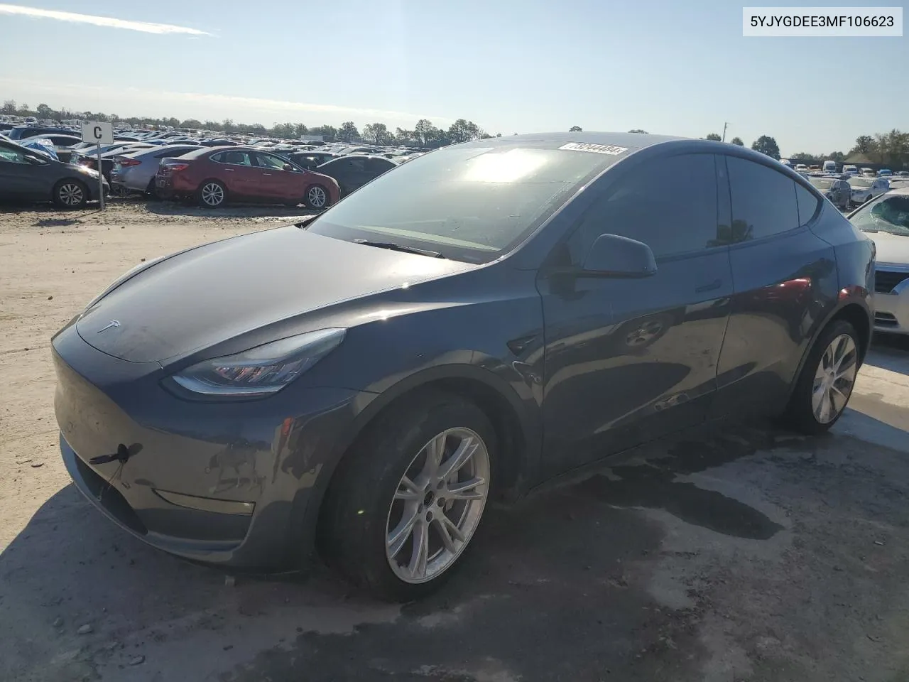 2021 Tesla Model Y VIN: 5YJYGDEE3MF106623 Lot: 73244484