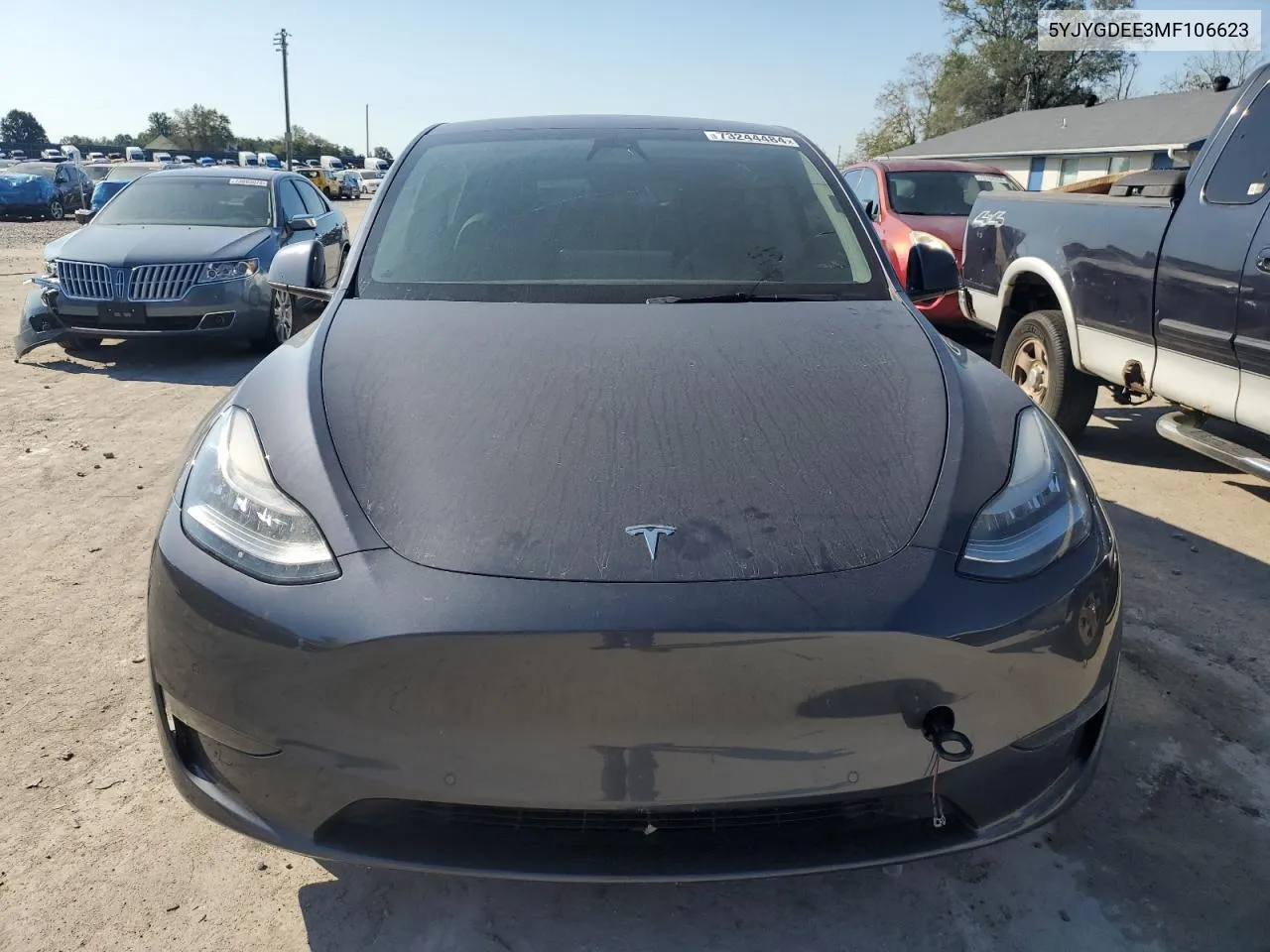 2021 Tesla Model Y VIN: 5YJYGDEE3MF106623 Lot: 73244484