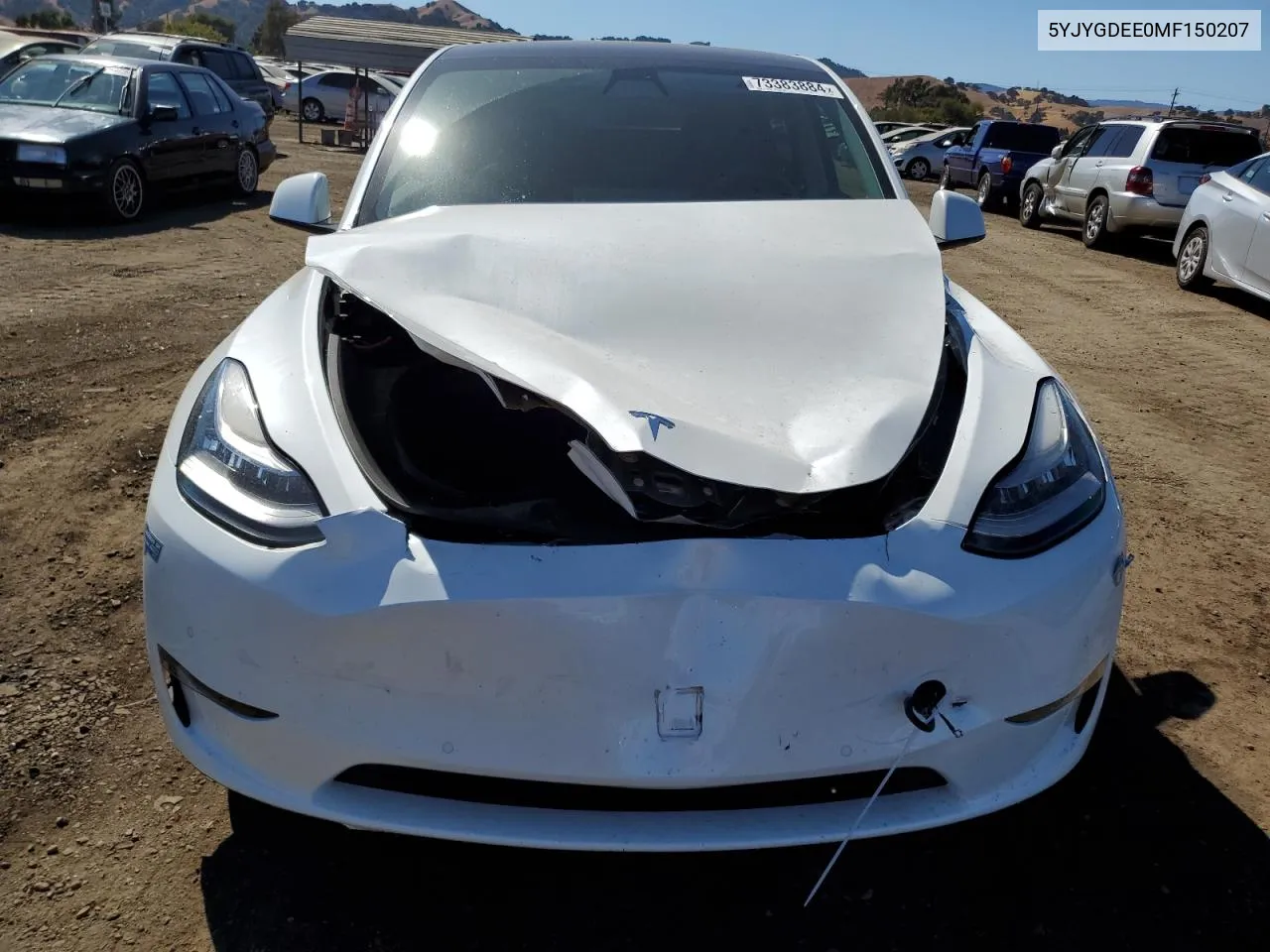 2021 Tesla Model Y VIN: 5YJYGDEE0MF150207 Lot: 73383884