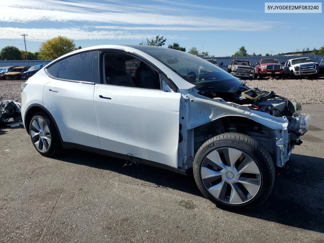 2021 Tesla Model Y VIN: 5YJYGDEE2MF083240 Lot: 73739094