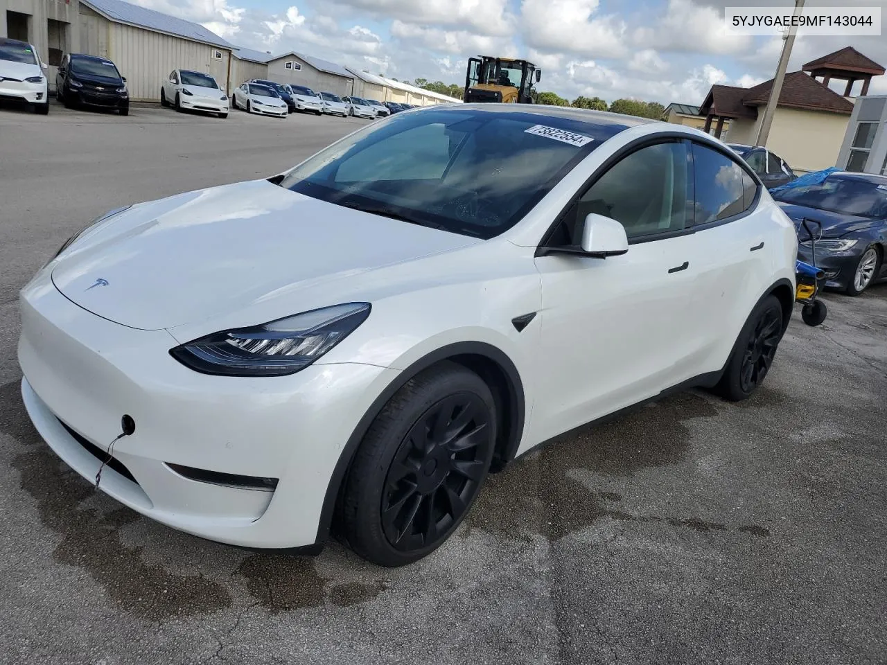 2021 Tesla Model Y VIN: 5YJYGAEE9MF143044 Lot: 73822554