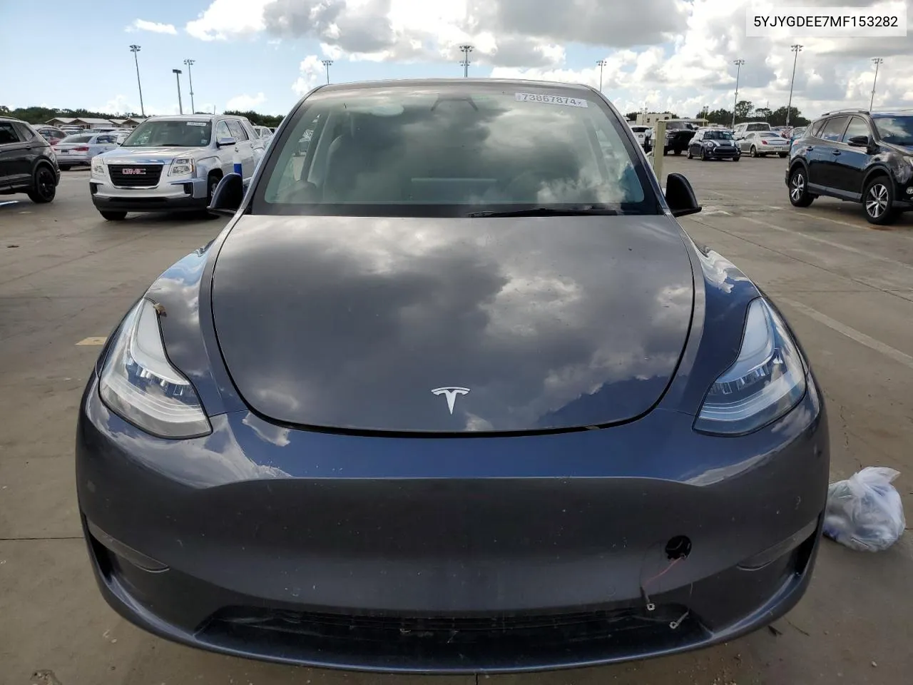 2021 Tesla Model Y VIN: 5YJYGDEE7MF153282 Lot: 73867874