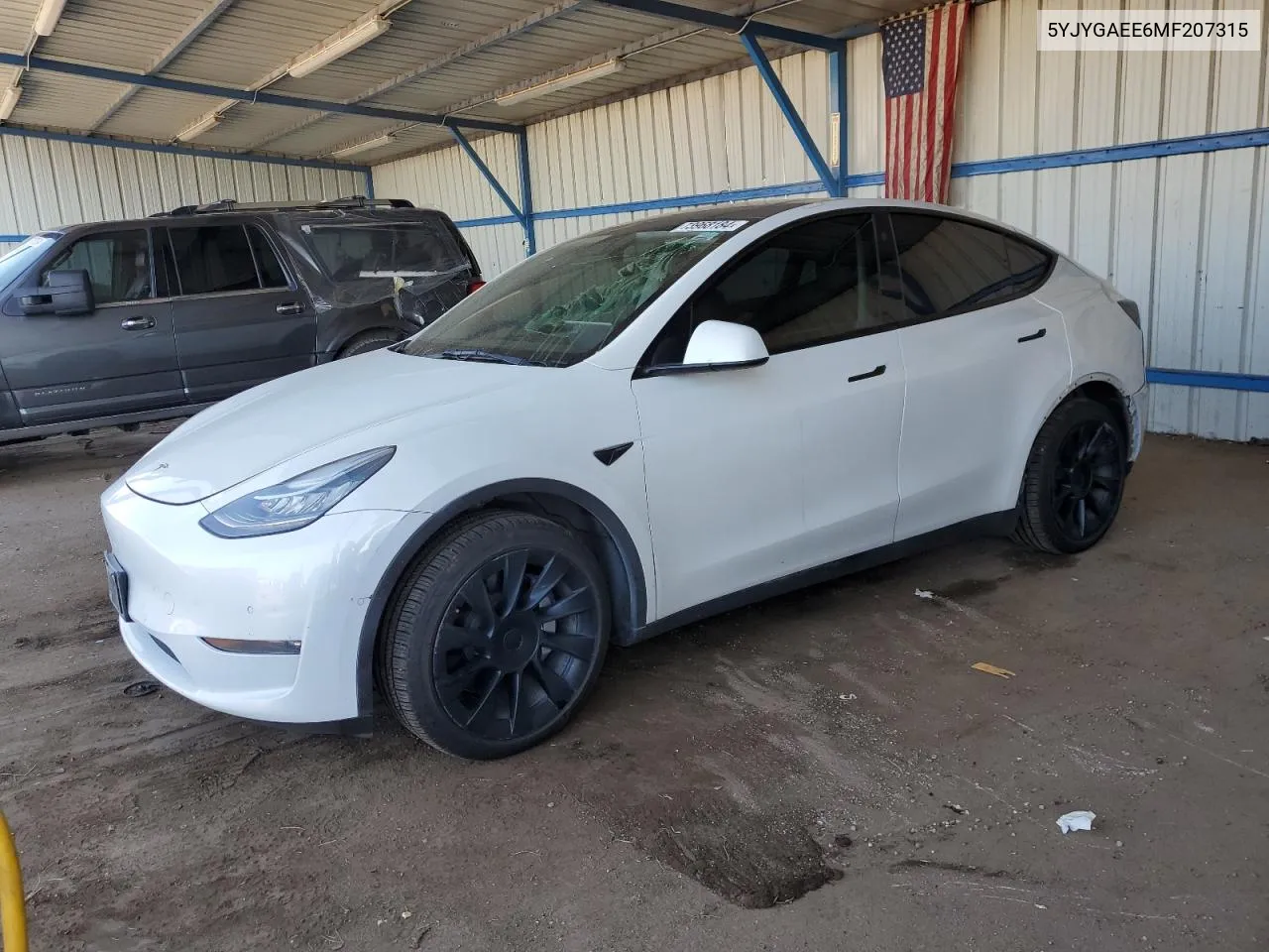 2021 Tesla Model Y VIN: 5YJYGAEE6MF207315 Lot: 73968184