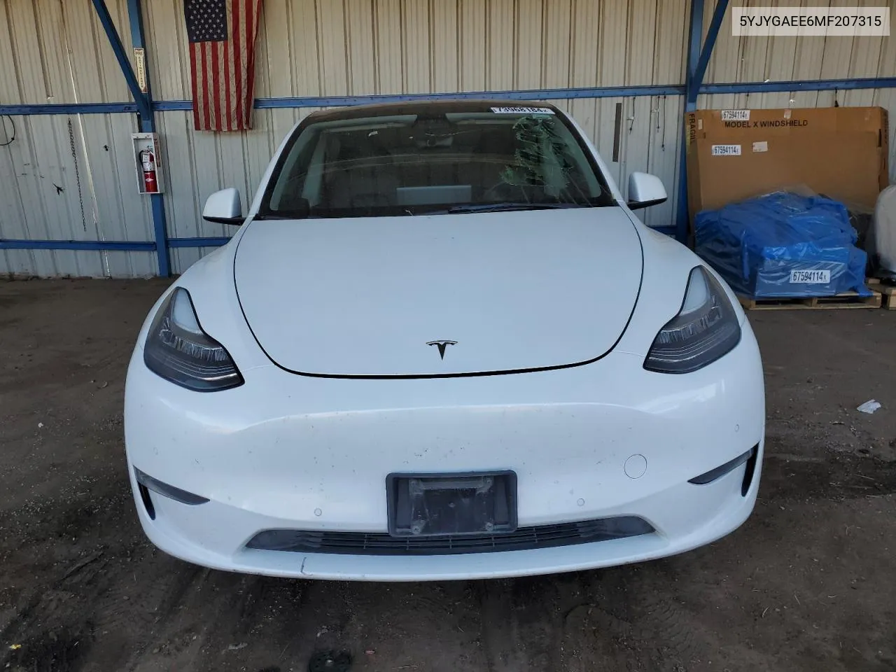 2021 Tesla Model Y VIN: 5YJYGAEE6MF207315 Lot: 73968184