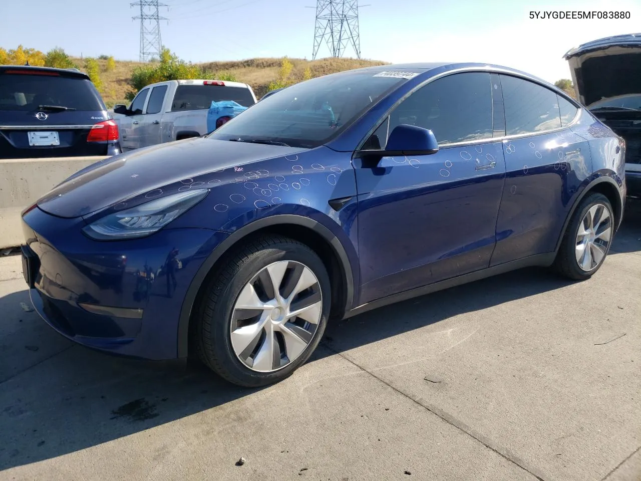 2021 Tesla Model Y VIN: 5YJYGDEE5MF083880 Lot: 74039744