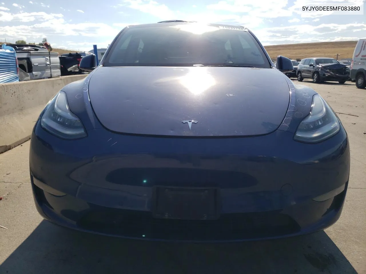 2021 Tesla Model Y VIN: 5YJYGDEE5MF083880 Lot: 74039744