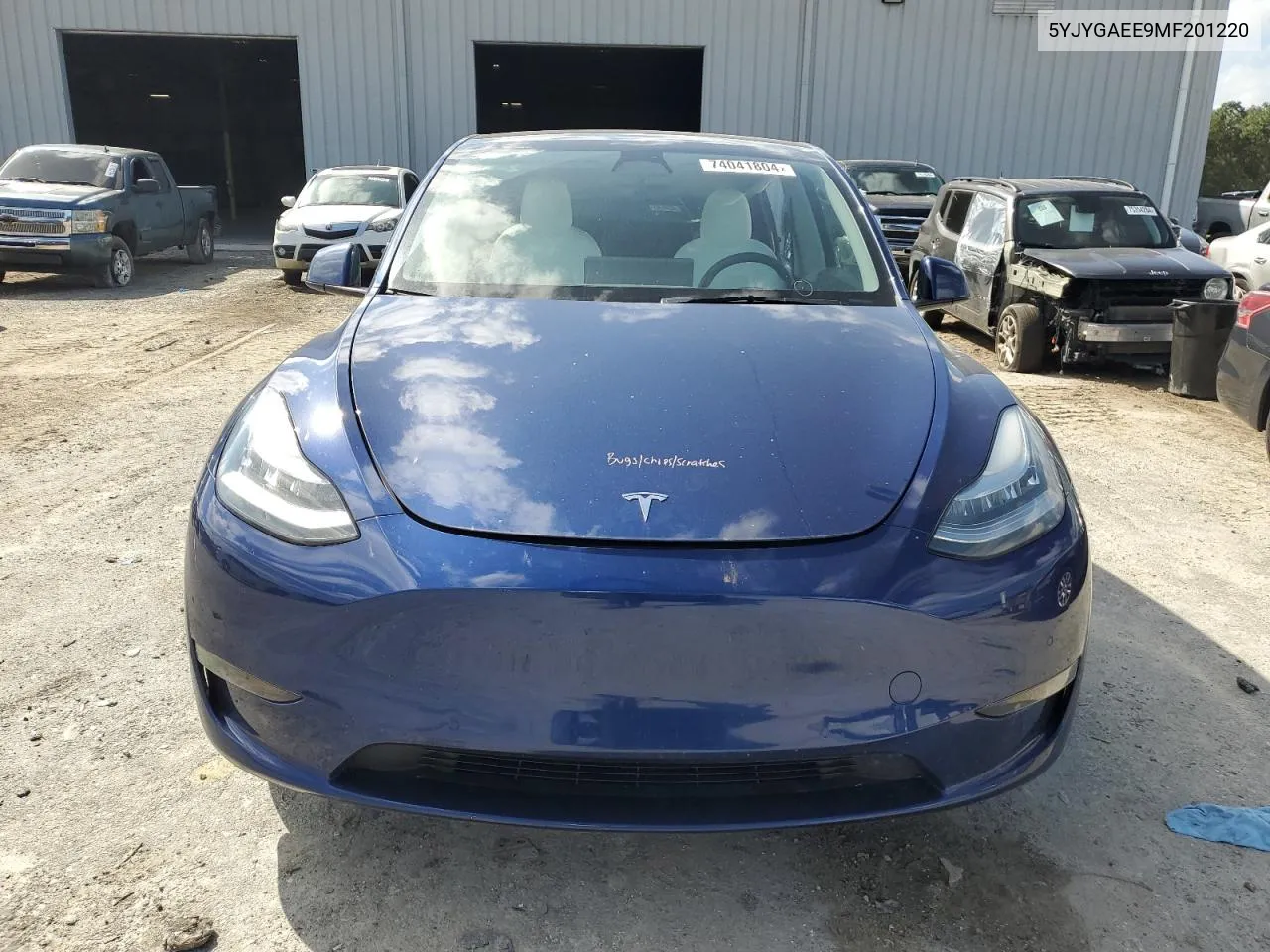 2021 Tesla Model Y VIN: 5YJYGAEE9MF201220 Lot: 74041804