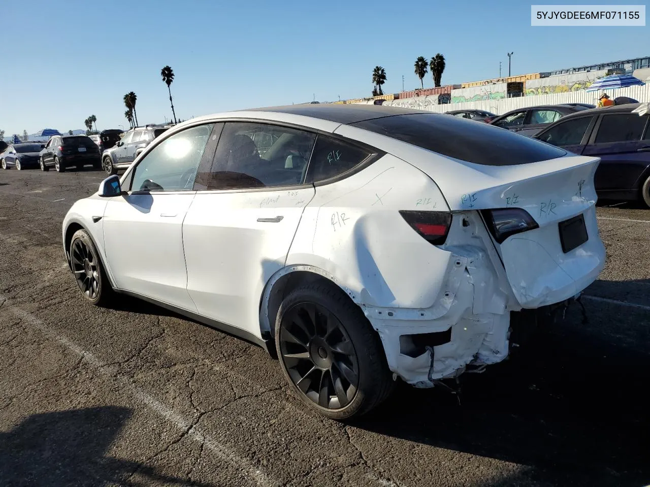 2021 Tesla Model Y VIN: 5YJYGDEE6MF071155 Lot: 74094904