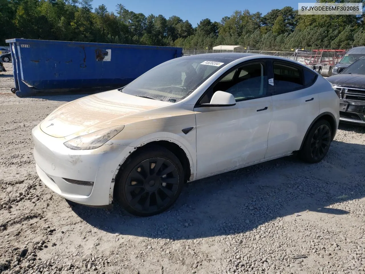 2021 Tesla Model Y VIN: 5YJYGDEE6MF302085 Lot: 74639204