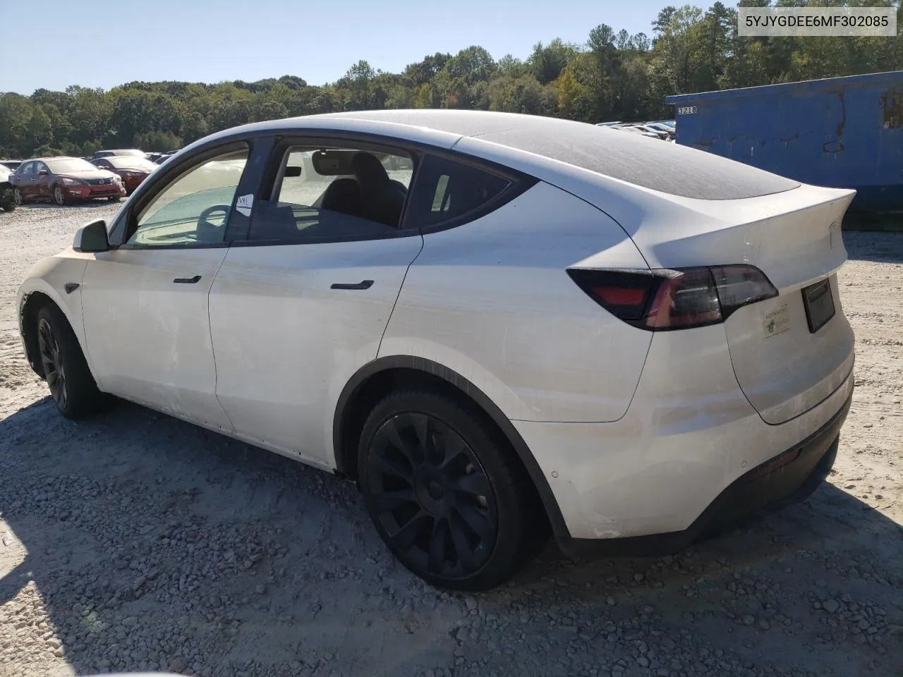 2021 Tesla Model Y VIN: 5YJYGDEE6MF302085 Lot: 74639204