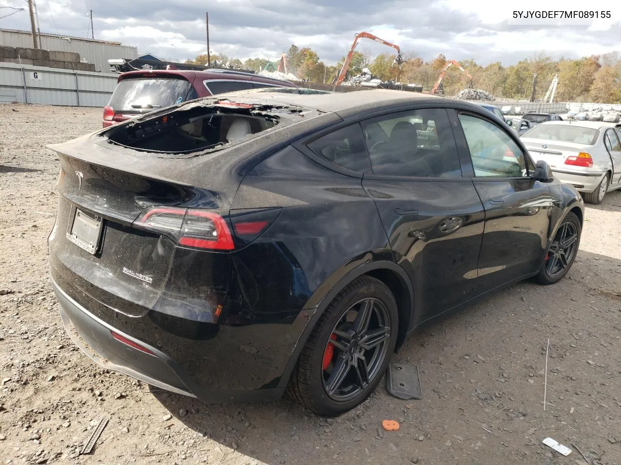 2021 Tesla Model Y VIN: 5YJYGDEF7MF089155 Lot: 74957804