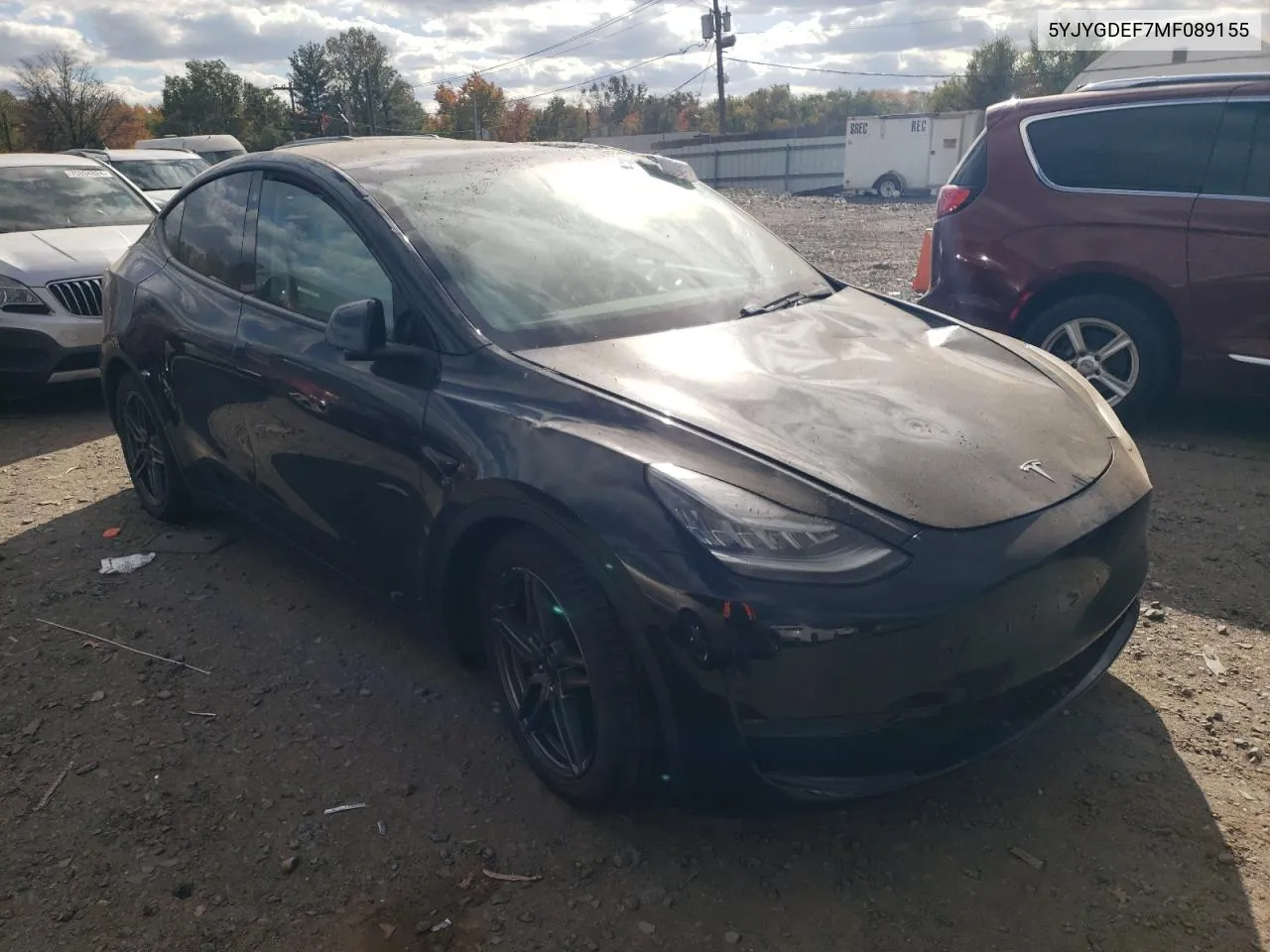 2021 Tesla Model Y VIN: 5YJYGDEF7MF089155 Lot: 74957804