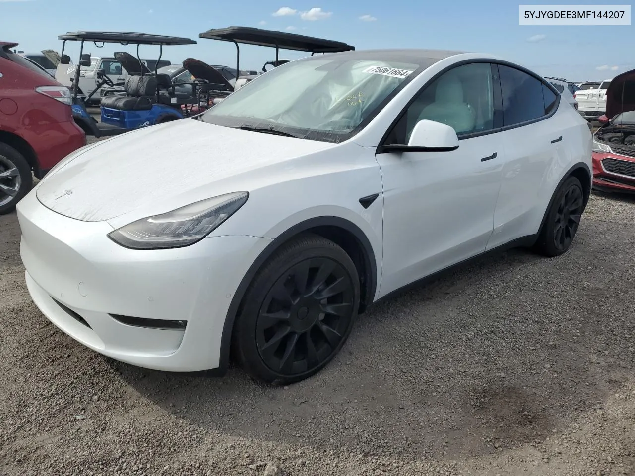 2021 Tesla Model Y VIN: 5YJYGDEE3MF144207 Lot: 75061664